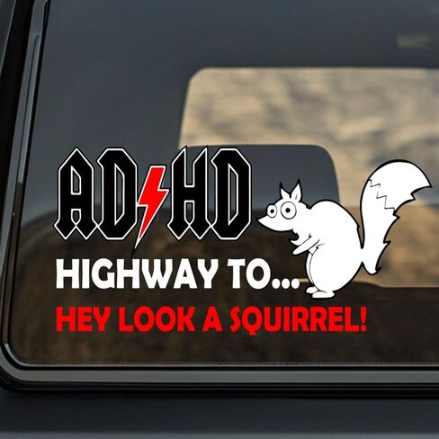 ADHD Highway to Hey! Sticker - Graphic Decal - Auto, Wall, Laptop, Cell, Truck Sticker for Windows, Cars, Trucks in Kuwait