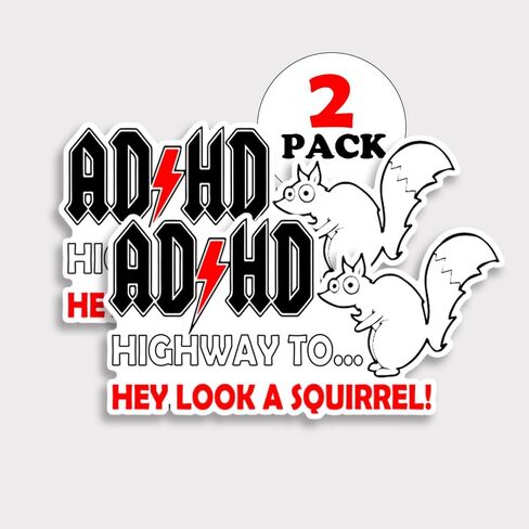 ADHD Highway to Hey! Sticker - Graphic Decal - Auto, Wall, Laptop, Cell, Truck Sticker for Windows, Cars, Trucks in Kuwait