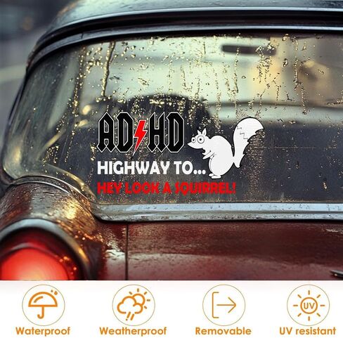 ADHD Highway to Hey! Sticker - Graphic Decal - Auto, Wall, Laptop, Cell, Truck Sticker for Windows, Cars, Trucks in Kuwait