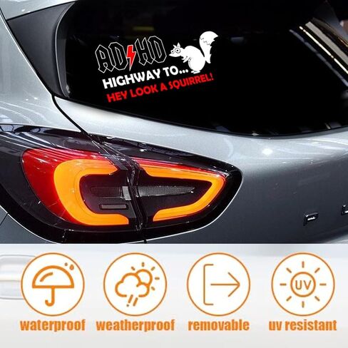 ADHD Highway to Hey! Sticker - Graphic Decal - Auto, Wall, Laptop, Cell, Truck Sticker for Windows, Cars, Trucks in Kuwait