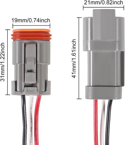 4 Pairs 12 Pin Waterproof DT Connector Male and Female Wire Connectors with 18AWG 150MM Cable Wire for Car, Truck, Boats, LED Work Light etc in Kuwait