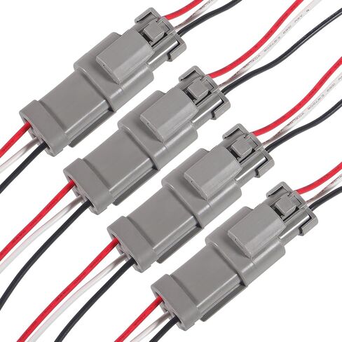 4 Pairs 12 Pin Waterproof DT Connector Male and Female Wire Connectors with 18AWG 150MM Cable Wire for Car, Truck, Boats, LED Work Light etc in Kuwait