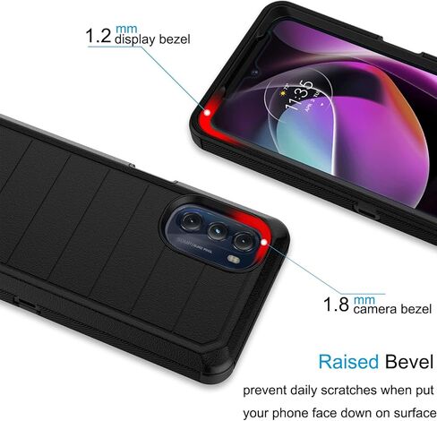 علبة Tekcoo لـ Motorola Moto G 5G 2022 / Moto G (2022) / XT2213 [حامي شاشة مدمج] حزام حزام الحافظة [Grish Grad in Kuwait