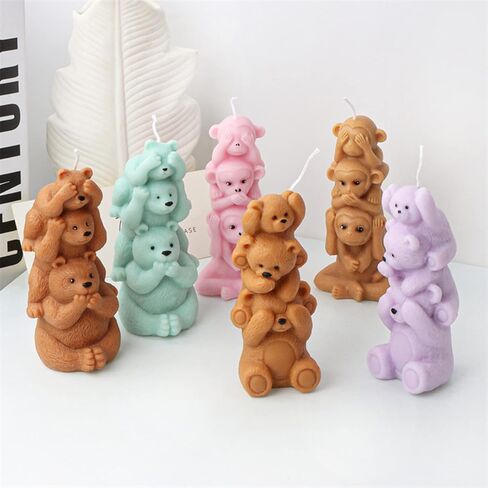3D Monkey Candle Mould ، قالب السيليكون القرد من فندان ، الشوكولاتة ، ديكور الكيك ، شمعة ، صابون ، طين البوليمر ، زخرفة الجص ، فن الراتنج (قرد) in Kuwait