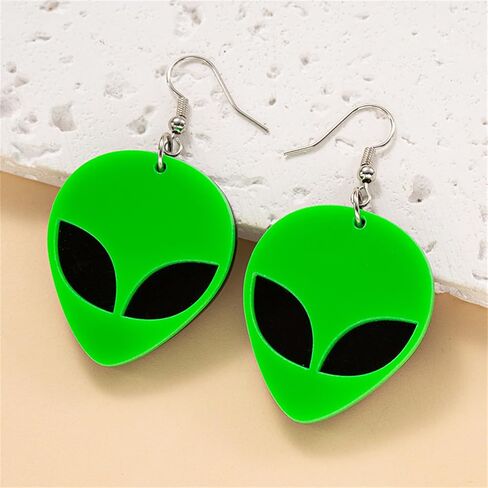 UFO الأجانب الأقراط للنساء الفتيات الجدة متعة الفضاء قلادة الأقراط الإبداعية لطيف UFO الفضاء تتدلى الأقراط فريدة غريبة الاكريليك الأجانب الأقراط الأزياء كوزموس بيان غريب الأقراط الاكريليك هدايا عيد الهالوين المجوهرات in Kuwait