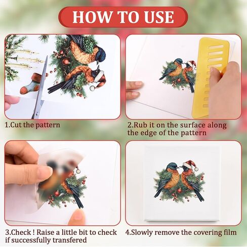 Wandic 6 Sheets Christmas موضوع فرك على ملصق النقل ، ملصقات عيد ميلاد سعيد نقل شارات لألبومات الصور DIY ، 5.9 * 11.8in in Saudi Arabia