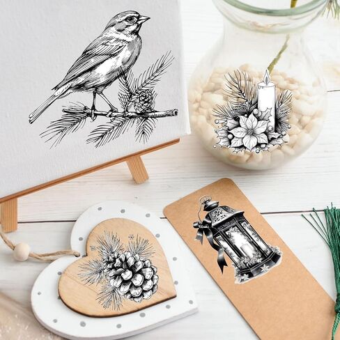 WANDIC 6 Sheets Christmas Theme Rub On Transfer Sticker, Merry Christmas Stickers Transfer Decals for DIY Photo Albums Furniture, 5.9 * 11.8in in Saudi Arabia