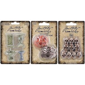 Tim Holtz Idea-Ology Conservatory, Trick or Treat & Skulls Halloween 2024-3 Item Bundle
