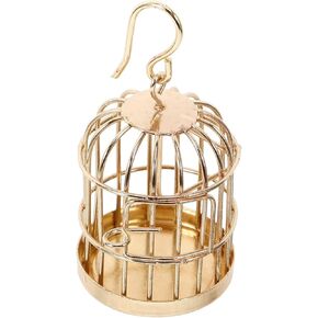Toyandona Miniature Dollhouse Birdcage Metal Tiny Bird Cage Model Model Model Mini Birdcage Jewelry Box Fairy Garden Grطابة الرف