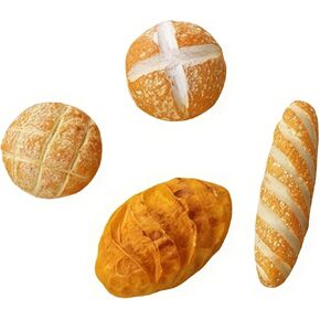 4pcs 1/12 خبز مصغرة دمية الديكور راتنج مزيج الخبز الخبز المصغرة