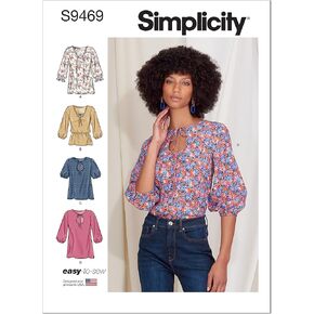 Simplicity تفتقد طقم الخياطة الأعلى ، الكود S9469 ، الأحجام 6-8-10-12-14 ، متعدد الألوان