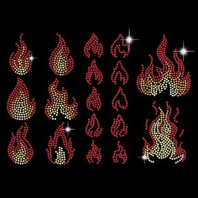 Origach Small Flames الحديد Rhinestone On Hotfix Secal Transfor