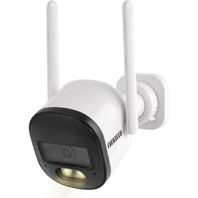 EVERSECU 2K Wired WiFi Bullet Camera, 2.8mm Lens Wide Angel, 2-Way Audio, Night Vision, Motion Detection Alarm, Outdoor/Indoor, Waterproof, Remote Access, Supports ONVIF&RTSP Stream, Work with Alexa