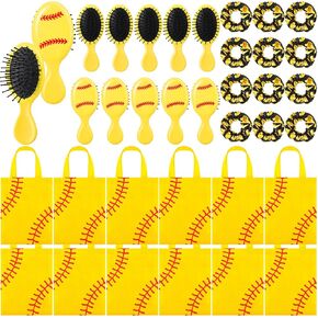 36 PCS هدايا الكرة اللينة الحفلات الحفلات تشمل 12 مجموعة وسادة كومبس الشعر scrunchies غير المنسوجة الحقائب لهدايا لاعب الفريق