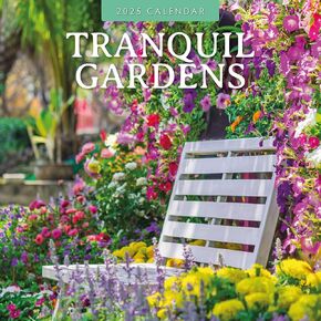 Red Robin 2025 Tranquil Gardens Monthly Wall Calendar | 12" x 24" Open | Premium Thick & Sturdy Paper | Hangable 12 Month Calendar | Plastic Free | 4 Month Transition Page for 2024