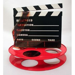 Hollywood Studio Clapboard & Reel Centrepiece - Red