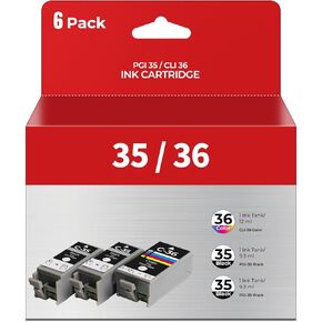 PGI-35 CLI-36 حبر خراطيش استبدال PIXMA IP110 IP100 TR150 TR160 لـ Canon 35 36 حزمة كومبو خرطوشة الحبر متوافقة مع PIXMA IP110 TR150 160 MINI260 MINI320 PRINTER (2 Black ، 1 Tri-Color)