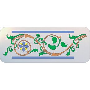 Art Nouveau Number 12 الحدود الاستنسل - 9 "× 3.25" رقم 12 تصميم للفن الجدران DIY ، الحرف ، الأثاث والديكور المنزلي ، استنسل مايلار قابل لإعادة الاستخدام للطلاء والتزيين - الاستنسل الفني
