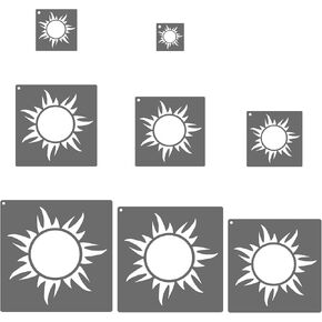 Patikil Sun Stencil ، 16 pcs شمس البلاستيك الطلاء شمس القابلة لإعادة الاستخدام للطلاء على الحائط ، الخشب ، النسيج