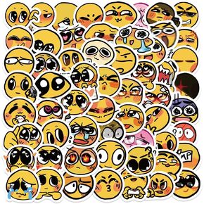 60pcs الوجه الأصفر ملصقات الرموز التعبيرية ، ملصقات ميم العاطفة الكرتونية للأطفال المراهقين الفتيات ، ملصق مقاوم للماء لزجاجات المياه ، الهاتف ، اليومية ، سجل القصاصات ، الحرف اليدوية DIY