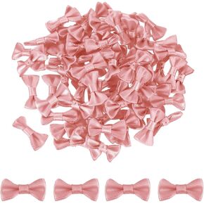 MECCANIXITY 80pcs Black Mini Bowknot for Crafting 1.2" x 0.6" Tiny Bow for Craft Little Satin Bows Bulk for DIY Sewing Scrapbooking Wedding Gift Present Home Decoration