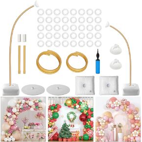 Balloon Arch Stand Kit, Bendable Balloon Arch Stand with Filling Water Base, 8.2Ft&5Ft Half Arch Balloon Stand for Wedding Baby Shower Birthday Party Supplies Decorations