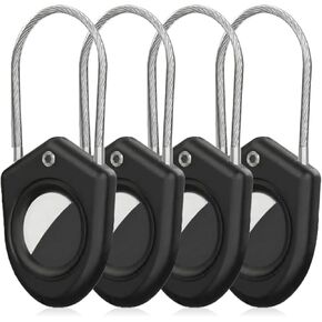 Iontech 4 Pack Airtag حامل لتجهيزات Apple Airtags آمنة مع كابل الأسلاك ، قفل الهواء قفل مفتاح سلسلة الأمتعة لحقائب السفر على ظهره للرجال.