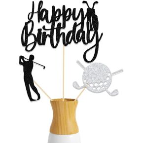 غولف عيد ميلاد سعيد العصي مركزية ، جولف تحت عنوان زخارف حفلة عيد ميلاد ، الجولف وقت partee ، موضوع رياضي استحمام الطفل اللوازم الحزب الأسود 12 قطعة