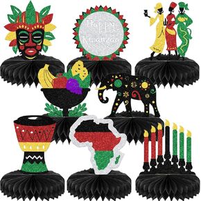 8pcs kwanzaa honeycomb centerces kwanzaa decorations kwanzaa table decorations kwanzaa party decor
