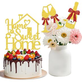 Housewarming Party Concernes Sticks ، منزل جديد يزخرف الحفلات ، منزل جديد تهانينا على ديكور حفلتك الجديدة ، Housewarming New Home Chapter Party Sign Supplies 12 PCS