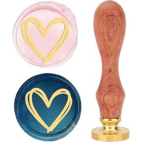 Craspire Heart Wax Seal Stamp 25mm Love Sealing Wax Stamps Retro Rosewood Head Head Removable Brass For Bedding Invitpation