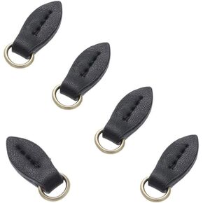 5pcs جلدية السحاب السحاب شكل ورقة السوستة الجلود العلامات المثبتة سحب رؤوس السوستة الاستبدال لأكياس اليد أكياس الأكياس استبدال كيس بنطلون حقيبة