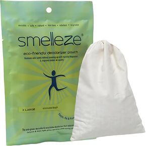 Smelleze PET Overor Eliminator Pouch - إزالة رائحة الحيوانات الأليفة القابلة لإعادة الاستخدام ، يعمل مع الكلب ، القط ، الطيور ، القوارض والزواحف في 150 متر مربع. قدم.