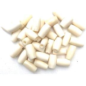 عظم الشعر الأصلي. بيضاء ، نصف بوصة 50 PCS حبات أنبوب الشعر أنبوب الشعر