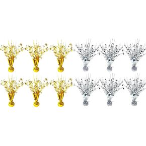 12 Pack Metallic Foil Spray Centerpiece Star Table Decoration Burst Table Centerpieces for Birthday Wedding Anniversary Graduation Holiday Party Supplies Decor