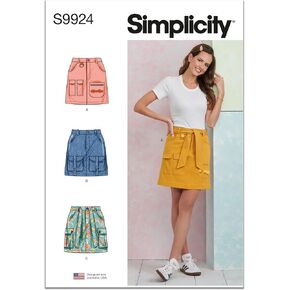 Simplicity Misses' Mid-Rise Cargo Mini Skirts Sewing Pattern Packet, Design Code S9924, Sizes 6-8-10-12-14, Multicolor
