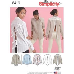 البساطة US8416U5 Women's Open Back Back Bungh-Up أنماط خياطة ، أحجام 16-24