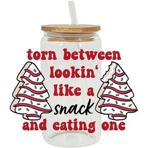 Red UV DTF Cup Wrap Transfer Stickers ، Derry Christmas Decorative Sticker for Glass Coups ، Santa Claus مقاومة للماء ، فرك شارات Tumbler على نقل أكواب الحديد.