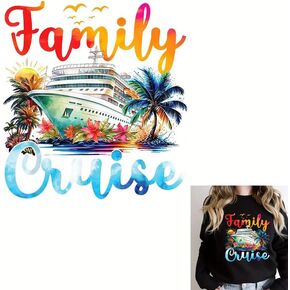 Coconut Tree Cruise Ship Iron On Transfers for T-Shirts Rub on Transfers Stickers Vinyl Ready to Press Stickers Iron on Decals for T-Shirts Clothing Hoodie DIY Crafts