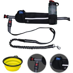 Dog Leash for Medium and Small Dogs (up to 25kg, not for Large Dogs) - Comfortable, Waterproof Bag with Reflective Stitching - Includes Collapsible Bowl and Roll of 15 Waste Bags.