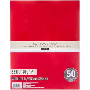 تذكرات Red Cardstock 8.5x11 65 رطل 50 ورقة