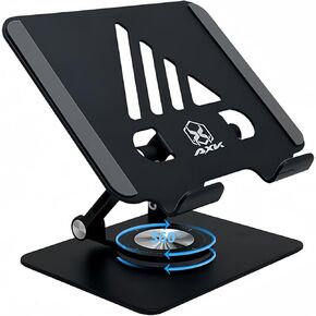 Aluminum Foldable Ipad Stand for Desk Adjustable Tablet Stand Holder 360° Rotating Display i Pad Stand Office Accessories for Desktop/Computer/Monitor/PS/Ipad/Switch iPhone White