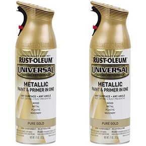 Rust-Oleum Pure Gold 245221 Universal All Surface Spray Paint, 11 oz, Metallic, 11 Ounce (Pack of 2)