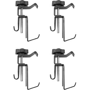 TAODAN 4PCS Stainless Steel Adjustable Brick Hook Clips 2.63x1.77inch Outdoor Heavy Duty Brick Wall Hooks for Halloween Hanging Plants Colourful Lights Socks Picture Frames Wreaths Crafts Black