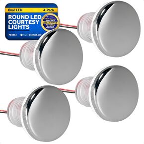 مصابيح Five Oceans Marine Livewell، 4 عبوات من مصابيح LED للقوارب، ضوء دائري للقوارب الداخلية والخارجية والسطح وقمرة القيادة، مقاومة للماء IP68، LED أزرق، 12 فولت، عائم، قارب صيد، RV - FO4597-M4 in Kuwait