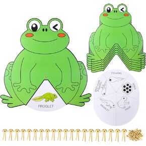 48 PCS/24 Sets Frog Life Cycle Coloring Wheel Tadpole todpole to frog kit toys التعلم ألعاب تعليمية ، حرفة ممتعة لأنشطة تعلم العلوم في مرحلة ما قبل المدرسة