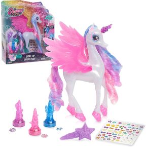 Just Play Shimmercorns Light Up Color Party Shimmercorn, Light Up Unicorn, Girls Activity Set, 7 Pieces, Kids Toys for Ages 3 Up