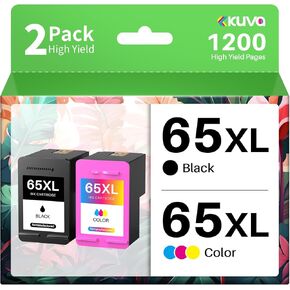 إعادة تصنيع خراطيش حبر 65XL المعاد تصنيعها للحبر 65 حبر 65XL 65 XL لـ ENVY 5055 5058 Deskjet 3755 2655 3752 3720 3722 3723 3758 2652 2622 2624 Printer (1 Black ، 1 Tri-Color)