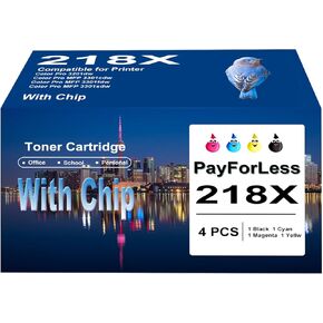 218X Toner Cartridges 4 Pack 3301fdw with Chip Compatible for HP 218X 218A High Yield Works with Color Laserjet Pro 3201dw MFP 3301 Series 3301fdw 3301sdw 3301cdw W2180X W2180A Printer
