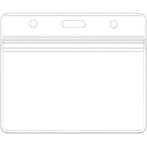 Horizontal Badge Holders Sealable Waterproof Clear Plastic Name Tag ID Card Holder (100 Pcs)